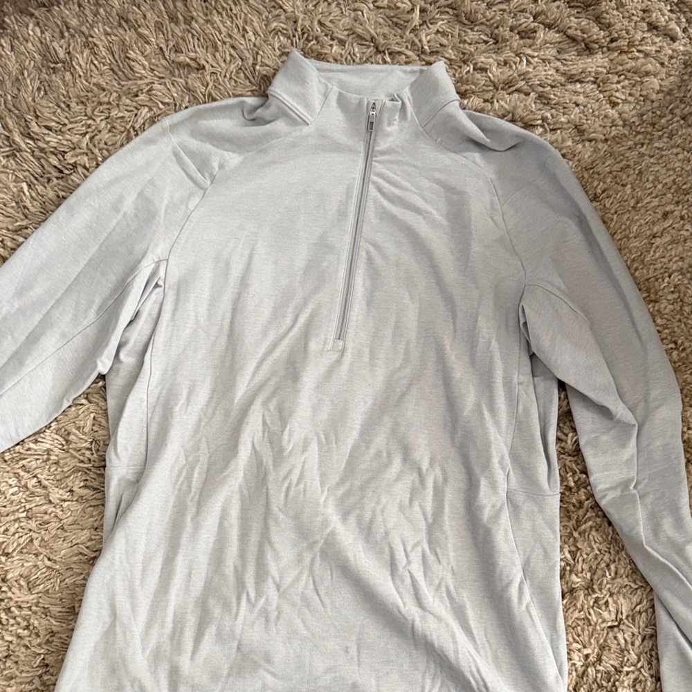 lululemon running Light Gray Quarter-Zip Pullover